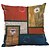 cheap Throw Pillows &amp; Covers-4 pcs Natural / Organic Pillow Cover, Print Rustic Square Zipper Traditional Classic