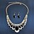 cheap Jewelry Sets-Women&#039;s AAA Cubic Zirconia Stud Earrings Drop Earrings Pendant Necklace Drop Flower Statement Personalized Luxury Basic Fashion Classic Zircon Earrings Jewelry White / Black / Dark Blue For Christmas