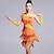 Недорогие Одежда для латинских танцев-Латино Платье С кисточками Стразы Жен. Выступление Без рукавов Средняя талия Вискоза