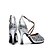 baratos Sapatos Para Dança de Salão &amp; Dança Moderna-Mulheres Sapatos de Dança Latina Couro Fivela Salto Presilha Salto Cubano Não Personalizável Sapatos de Dança Prata / Interior