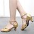 baratos Sapatos de Dança Latina-Mulheres Sapatos de Dança Latina Sintético Sandália Salto Robusto Não Personalizável Sapatos de Dança Dourado / Prata / Marron