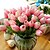 abordables Flores artificiales-tulipán flores artificiales 10 ramas tulipanes de estilo moderno flor de mesa