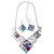 abordables Parure Bijoux-Parure de Bijoux Cristal Géométrique Zirconium Imitation Diamant Gros Fantaisie Luxe Rétro Vintage Soirée Simple Comprend Parure de Bijoux Bleu Écran couleur Carré Forme Géométrique pour Soirée