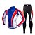 cheap Men&#039;s Clothing Sets-Realtoo Men&#039;s Long Sleeve Cycling Jersey with Tights Winter Fleece Lycra Polyester Blue+White Bike Clothing Suit Thermal Warm Fleece Lining 3D Pad Ultraviolet Resistant Quick Dry Sports Classic