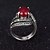 cheap Rings-Women&#039;s Statement Ring Black Red Resin Silver Plated Fashion Party Jewelry