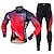 cheap Men&#039;s Clothing Sets-Realtoo Men&#039;s Long Sleeve Cycling Jersey with Tights Winter Lycra Polyester Bike Clothing Suit Breathable 3D Pad Quick Dry Ultraviolet Resistant Back Pocket Sports Classic Mountain Bike MTB Road Bike