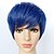 Χαμηλού Κόστους Συνθετικές Trendy Περούκες-Συνθετικές Περούκες Ίσιο Στυλ Χωρίς κάλυμμα Περούκα Μπλε Μπλε Απαλό Συνθετικά μαλλιά Ανδρικά / Γυναικεία Μπλε Περούκα Κοντό Φυσική περούκα