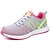 preiswerte Damensportschuhe-Damen Sportschuhe Outdoor Sportlich Casual Sommer Schnürsenkel Niedriger Absatz Runde Zehe Komfort Leuchtende Sohlen Rennen Stoff Schwarz Rosa Fuchsie