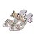 preiswerte Damensandalen-Women&#039;s Shoes Pigskin Spring / Summer Comfort / Light Soles Sandals Walking Shoes Chunky Heel Peep Toe Rhinestone Gold / Silver