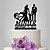cheap Wedding Party Cake Toppers-Garden Theme Wedding Figurine Acrylic Classic Couple Black