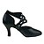 זול נעלי ריקודים ונעלי ריקוד מודרניות-בגדי ריקוד נשים נעליים מודרניות דמוי עור אבזם סנדלים / עקבים אבזם עקב מותאם מותאם אישית נעלי ריקוד שחור / הצגה / EU36