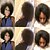 olcso Szintetikus, trendi parókák-Szintetikus parókák Női Göndör Fekete Szintetikus haj Afro-amerikai paróka Fekete Paróka Közepes Sapka nélküli Fekete