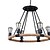 tanie Design latarniowy-6-świetlna 55 cm designerska lampa wisząca metalowa malowane wykończenia retro 110-120v / 220-240v