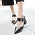 preiswerte Absatzschuhe für Damen-Damen Schuhe PU Sommer Komfort Sandalen Walking Niedriger Absatz Spitze Zehe Schnalle Für Schwarz Beige Gelb