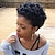 voordelige Kaploze pruiken van echt haar-Menselijk haarmengsel Pruik Afro krullend Pixie-kapsel Machinegemaakt Zwart Licht Bruin Donkere wijn Dagelijks