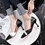 preiswerte Absatzschuhe für Damen-Damen Schuhe PU Sommer Komfort Sandalen Walking Niedriger Heel Spitze Zehe Weiß / Schwarz