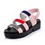 preiswerte Damensandalen-Damen Sandalen Frühling / Sommer Creepers Offene Spitze Komfort Kleid Büro &amp; Karriere Klett Kunstleder Schwarz / Rosa / Grün