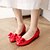 cheap Women&#039;s Heels-Women&#039;s Heels Spring / Summer Low Heel Round Toe Comfort Dress Office &amp; Career Bowknot Patent Leather Black / Red