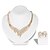cheap Jewelry Sets-Women&#039;s Jewelry Set Necklace Fashion Euramerican Earrings Jewelry Gold For Party Wedding Special Occasion Anniversary Birthday Gift / Daily / Engagement / Valentine
