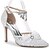 cheap Wedding Shoes-Women&#039;s Sandals Ankle Strap Heels Wedding Heels Bridal Shoes Rhinestone Bowknot Satin Flower Stiletto Heel Pointed Toe D&#039;Orsay &amp; Two-Piece Wedding Dress Party &amp; Evening Silk Customized Materials Fall