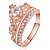cheap Rings-Women&#039;s Statement Ring Ring Engagement Ring Crystal AAA Cubic Zirconia Rose Gold Gold Copper Gold Plated Statement Ladies Personalized Christmas Gifts Wedding Jewelry Crown