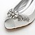 cheap Wedding Shoes-Women&#039;s Wedding Shoes Spring / Summer Low Heel Round Toe / Peep Toe Comfort Dyeable Shoes Wedding Dress Party &amp; Evening Sparkling Glitter / Buckle Silk Ivory