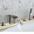 preiswerte Badewannenarmaturen-Badewannenarmaturen - Art déco / Retro Gebürsteter Nickel Romanische Wanne Keramisches Ventil Bath Shower Mixer Taps / Messing / Zwei Griffe Drei Löcher