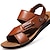 ieftine Sandale Bărbați-Bărbați Sandale Pantofi de confort Sandale Slingback Casual Confortabili În aer liber Plajă Plimbare PU piele Respirabil Negru Kaki Maro Primăvară Vară / Ținte