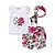 baratos Conjuntos-Bébé Para Meninas Conjunto Manga Curta Verde Roxo Floral Imprimir Algodão Diário Esportes Formal Floral De Renda Laço Padrão / Verão