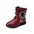 baratos Sapatos de Menina-Para Meninas sapatos Pele Outono Inverno Conforto Botas Para Casual Preto Vermelho Vinho
