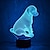 abordables Decoración y lámparas de noche-3d perro animal lámpara luz de noche control remoto poder mesa táctil escritorio lámparas de ilusión óptica 7 luces que cambian de color decoración del hogar navidad regalo de cumpleaños