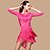 preiswerte Kleidung für lateinamerikanische Tänze-Latein-Tanz Kleid Spitze Quaste Damen Leistung 3/4 Ärmel Hoch Spitze Milchfieber Polyester