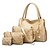 cheap Bag Sets-Women&#039;s Bags PU Leather Bag Set 4 Pieces Purse Set Fur Solid Colored Artwork Bag Sets Outdoor Office &amp; Career White Black Blue Gold
