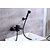 abordables Robinets pour baignoire-Robinet de baignoire - contemporain Bronze huilé Montage mural Soupape céramique Bath Shower Mixer Taps / Laiton / Mitigeur deux trous