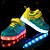 abordables Chaussures garçons-Garçon Basket Premières Chaussures / LED Chaussures / chaussures Luminous Tulle LED Bleu / Gris / Bleu clair Automne / Hiver / Gomme
