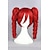 baratos Peruca para Fantasia-peruca de rabo de cavalo peruca sintética cosplay peruca encaracolado encaracolado com rabo de cavalo peruca de cabelo sintético vermelho de comprimento médio peruca vermelha feminina de halloween