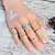 cheap Rings-Women&#039;s Ring Turquoise Silver Chrome Turquoise Unique Design Classic Basic Christmas Gifts Wedding Jewelry Flower Handmade DIY / Party / Special Occasion / Anniversary / Birthday / Housewarming