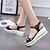 cheap Women&#039;s Sandals-Women&#039;s Shoes PU Summer Comfort Sandals Walking Shoes Wedge Heel Open Toe Buckle for Outdoor Gold / Black / Silver