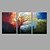 tanie Pejzaże-Hang-Malowane obraz olejny Ręcznie malowane - Krajobraz Nowoczesny Naciągnięte płótka / Trzy panele