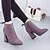 cheap Women&#039;s Boots-Women&#039;s Shoes PU(Polyurethane) Spring / Fall Slingback Boots Chunky Heel Black / Gray / Red