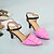baratos Sandálias de mulher-Mulheres Sapatos Couro de Porco Verão Conforto Sandálias Caminhada Salto Baixo Dedo Apontado Cadarço de Borracha Rosa cor de Rosa / Verde