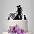 baratos topo de bolo festa de casamento-Tema Jardim Casamento Estatueta Acrílico Casal Clássico Preto