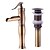 economico Set rubinetti-Set rubinetto - Separato Rame anticato Installazione centrale Una manopola Un foroBath Taps