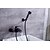 olcso Csaptelepek fürdőkádhoz-Kád csaptelep - Kortárs Olajjal kezelt bronz Fali Kerámiaszelep Bath Shower Mixer Taps / Bronz / Egy fogantyú két lyukat