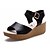 cheap Women&#039;s Sandals-Women&#039;s Sandals Slingback PU Summer Casual Chunky Heel Black Blue 1in-1 3/4in