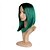 cheap Costume Wigs-Synthetic Wig Straight Kardashian Straight Bob With Bangs Wig Medium Length Green Synthetic Hair Women‘s Middle Part Bob Ombre Hair Dark Roots Black St.Patrick&#039;s Day Wigs