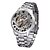 voordelige Mechanische Horloges-WINNER Voor heren Heren mechanische horloges Hol Gegraveerd Roestvrij staal Basismetaal Horloge