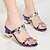 cheap Women&#039;s Sandals-Women&#039;s Shoes Nappa Leather Summer Club Shoes Sandals Chunky Heel Rhinestone For Casual Gold Purple Blue