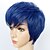 Χαμηλού Κόστους Συνθετικές Trendy Περούκες-Συνθετικές Περούκες Ίσιο Στυλ Χωρίς κάλυμμα Περούκα Μπλε Μπλε Απαλό Συνθετικά μαλλιά Ανδρικά / Γυναικεία Μπλε Περούκα Κοντό Φυσική περούκα
