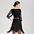 abordables Vêtements de danse-robe de danse latine pompon avec chaussettes résille performance femme manches 3/4 spandex naturel